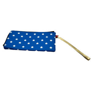 DC Comics WONDER WOMAN Wristlet Organizer Blue with White Stars 9x5"